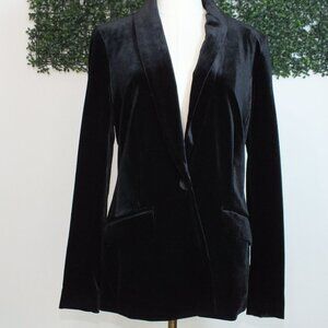 INC International Concepts Medium Black Velvet One Button Blazer
